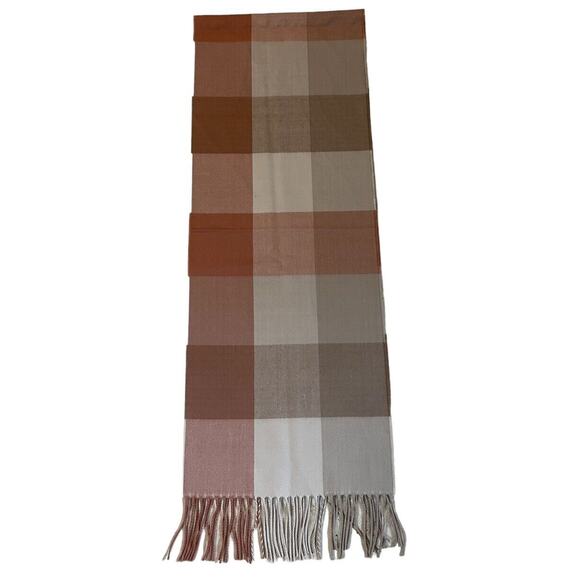 Cashmere Plaid Scarf Quiet Luxury Soft Capsule Parisian Old Money Preppy Earthy - Picture 2 of 3